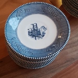 Currier & Ives Steamboat plates